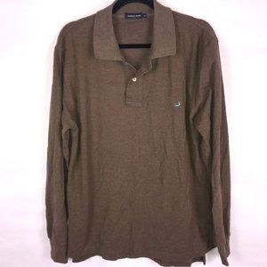 Long Sleeve Brown Polo